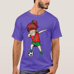 T-shirt Dabbing Soccer Girl Maroc Jersey Footba marocain