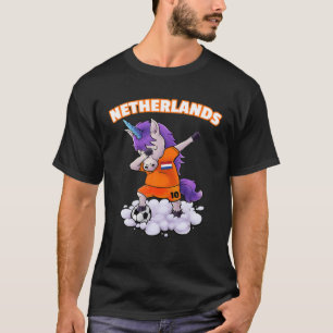 T-shirt Dabbing Soccer Unicorn Pays-Bas Jersey - Néerlanda