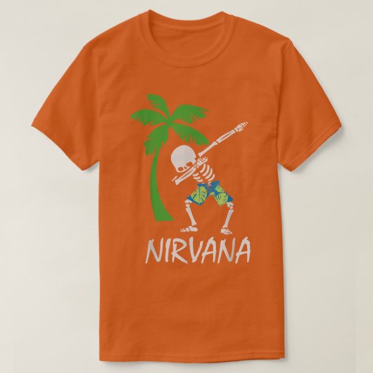 T-shirt Dabbing squelette plage nirvana  (Design devant)