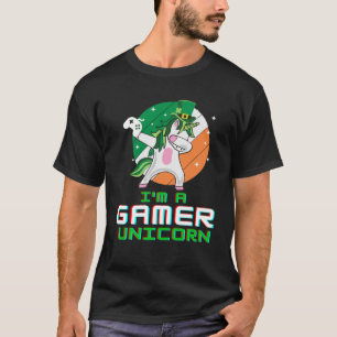 T-shirt Dabbing St Paddy's Day Video Gaming Unicorn Green