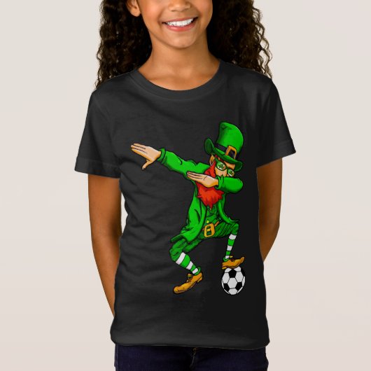 T-Shirt Dabbing St. Patricks Day Leprechaun Soccer (Devant)