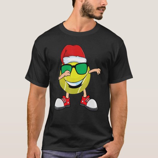 T-shirt Dabbing Tennis Ball Santa Hat Lunettes de soleil C (Devant)