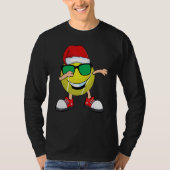 T-shirt Dabbing Tennis Ball Santa Hat Lunettes de soleil C (Devant)