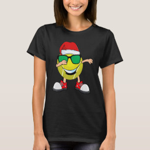 T-shirt Dabbing Tennis Ball Santa Hat Lunettes de soleil C