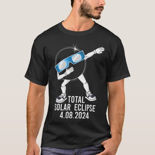 T-shirt Dabbing Total Solar Eclipse 04.08.2024 Fun Dab Boy (Devant)