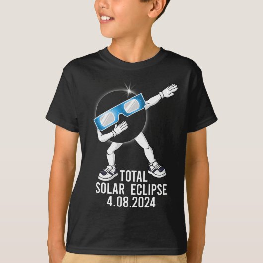 T-shirt Dabbing Total Solar Eclipse 04.08.2024 Fun Dab Boy (Devant)