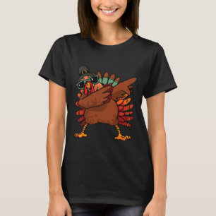 T-shirt Dabbing Turquie Thanksgiving Day Pilgrim Boys Girl