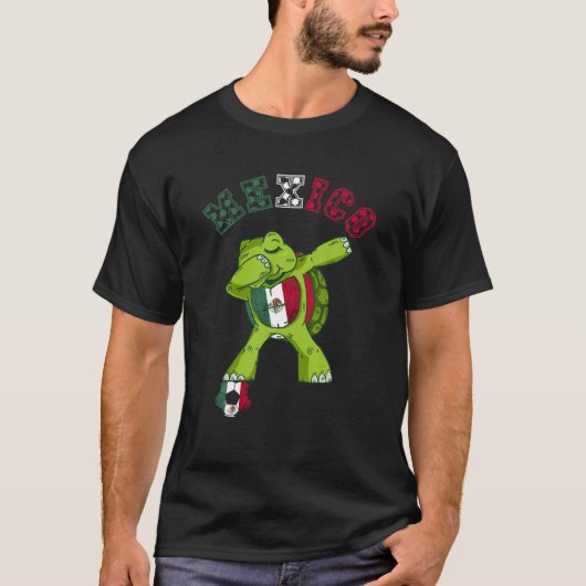 T-shirt Dabbing Turtle Mexique Mexicaine Soccer Team Mexic (Devant)