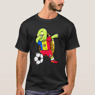 T-shirt Dabbing Turtle Moldova Soccer Fans Jersey Moldave