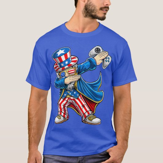 T-shirt Dabbing Uncle Sam contrôleur de jeu vidéo 4e de (Devant)