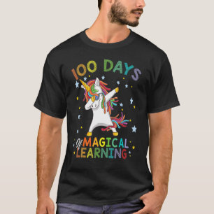 T-shirt Dabbing Unicorn 100 Jours D'Apprentissage Magique