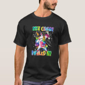 T-shirt Dabbing Unicorn 1er grade Cap Gown Gir (Devant)