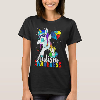 T-shirt Dabbing Unicorn Autism Awareness Kids Girls Boys B