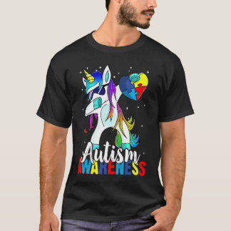 T-shirt Dabbing Unicorn Autism Awareness Kids Girls Boys B