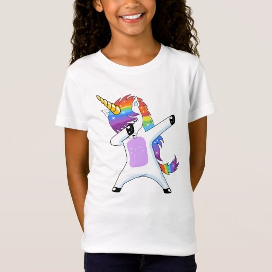 T-Shirt Dabbing Unicorn - Dancing Rainbow Unicorn Cadeaux (Devant)
