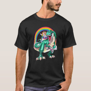 T-shirt Dabbing Unicorn Dinosaur contrôleur de jeu Rainbow