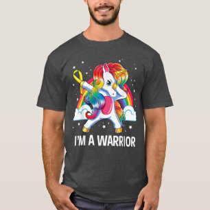 T-shirt Dabbing Unicorn Enfance Cancer Awareness Guerrier