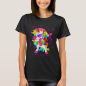 T-shirt Dabbing Unicorn Epilepsie Sensibilisation Ribbon C (Devant)