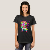 T-shirt Dabbing Unicorn Epilepsie Sensibilisation Ribbon C (Devant entier)