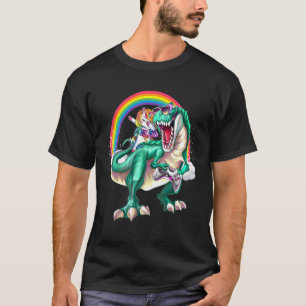 T-shirt Dabbing Unicorn équitation Dinosaur Avec Contrôle 