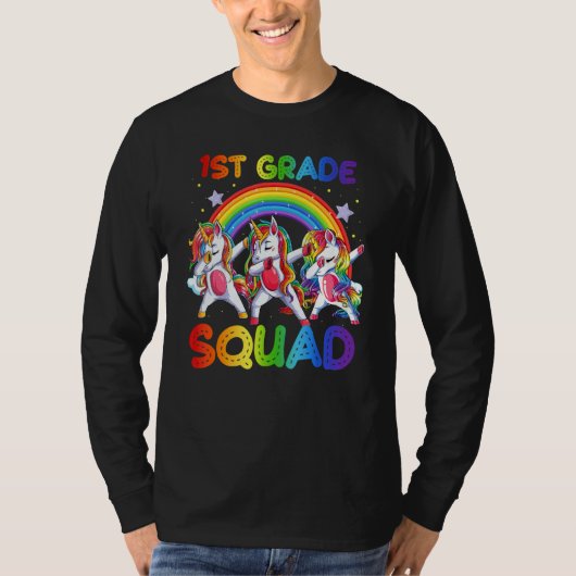 T-shirt Dabbing Unicorn First Day Of 1st Grade Students Ki (Devant)