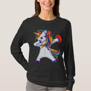 T-shirt Dabbing Unicorn Funny Flying Disc Lecteur Golf