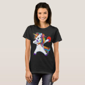 T-shirt Dabbing Unicorn Funny Flying Disc Lecteur Golf (Devant entier)