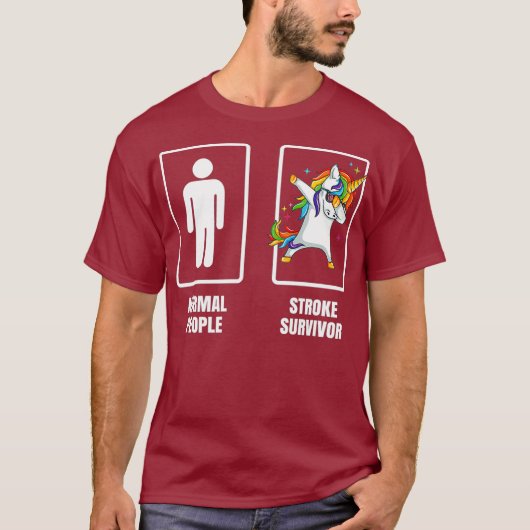 T-shirt Dabbing Unicorn Heart Stroke Survivante Récupérati (Devant)