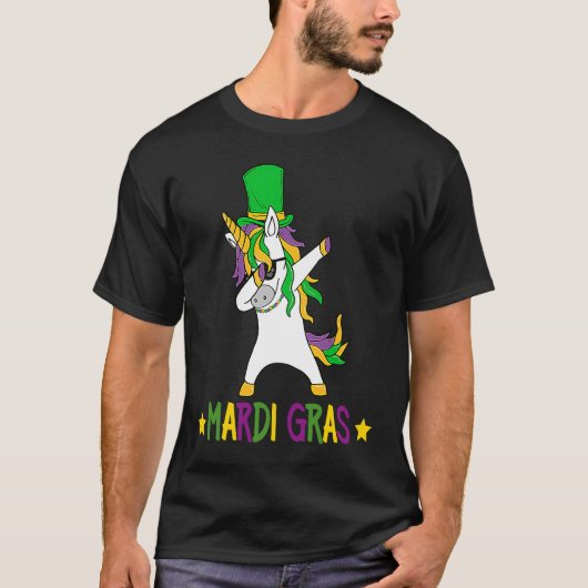 T-shirt Dabbing Unicorn Jester Mardi Gras New Orleans Carn (Devant)