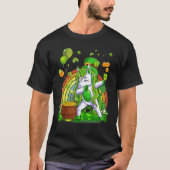 T-shirt Dabbing Unicorn Leprechaun St Patrick's Day Irish (Devant)