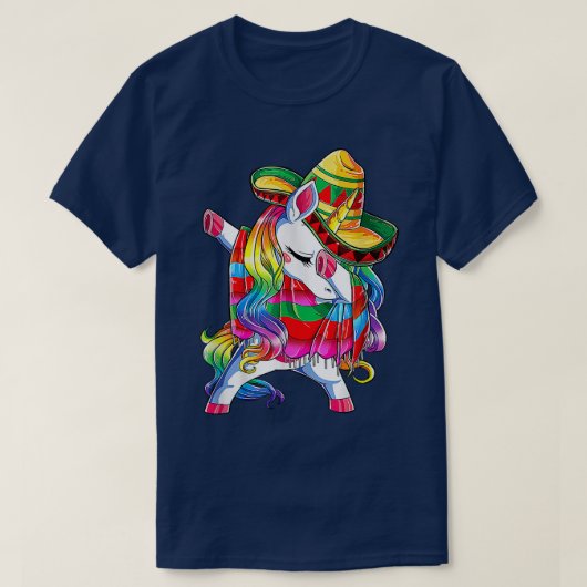 T-shirt Dabbing Unicorn Poncho Poncho Casquette Chemise Ci (Design devant)