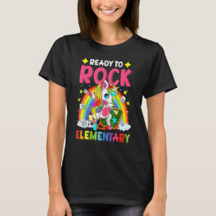 T-shirt Dabbing Unicorn Prêt À Rock Élémentaire Retour À S