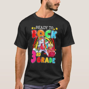 T-shirt Dabbing Unicorn Rock 3e Année Retour À L'École Étu