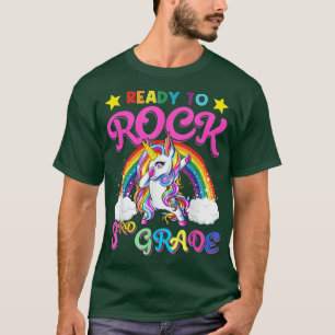 T-shirt Dabbing Unicorn Rock 3e Année Retour À L'École Fil