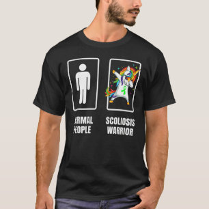 T-shirt Dabbing Unicorn Scoliosis Guerrier Survivant