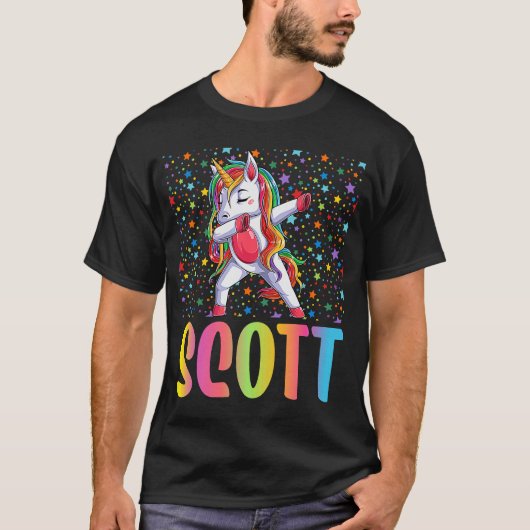 T-shirt Dabbing Unicorn Scott (Devant)