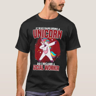 T-shirt Dabbing Unicorn Social Travailleur Créatures Mysti