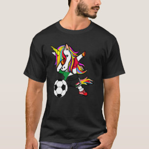 T-shirt Dabbing Unicorn Soudan Football Soudan Drapeau Sou
