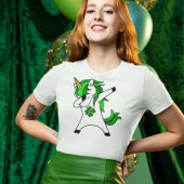T-shirt Dabbing Unicorn St. Patrick's Day Shamrock vert
