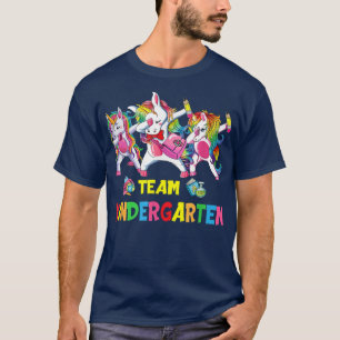 T-shirt Dabbing Unicorn Team Kindergarten Teacher Student 