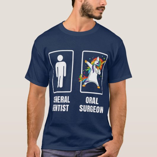 T-shirt Dabbing Unicorne Chirurgie orale Chirurgien Dentis (Devant)