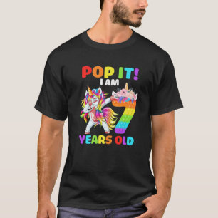 T-shirt Dabbing Unicorne Pop It I Am 7 Years Kids 7Th B