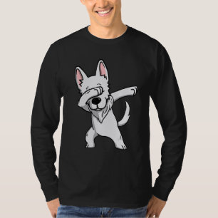 T-shirt Dabbing White German Berger Chien Dab Dance