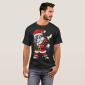 T-shirt Dabbing Wolf Lights Santa Xmas Girls Boys Kids Chr (Devant entier)