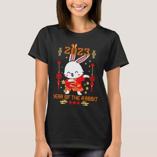 T-shirt Dabbing Year of the Rabbit Chinese NEW YEAR 2023 T (Devant)