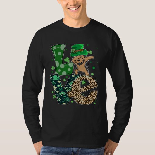 T-shirt Dabbing Yorkie Dog LOVE Shamrock St Patrick s Day (Devant)