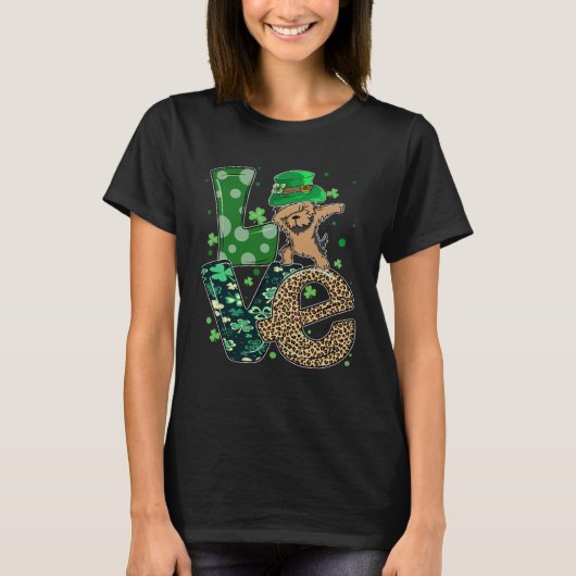T-shirt Dabbing Yorkie Dog LOVE Shamrock  St Patrick s Day (Devant)