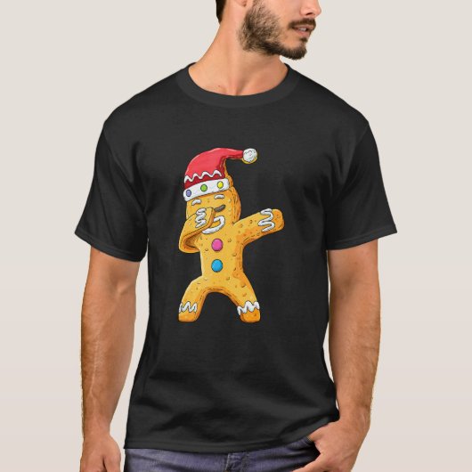 T-shirt Dabing pain d'épices homme Dab Noël biscuit Gin (Devant)