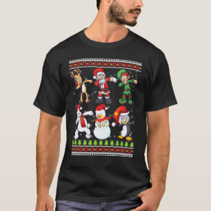T-shirt Dabing Père Noël Elf Friends Reindeer Snowman Joye