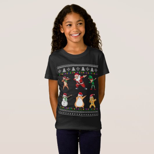 T-Shirt Dabing Père Noël Elf Guinea Pig Friends Noël (Devant entier)